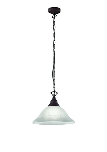 Khl LED Landhausstil Hängelampe Pendellampe 7 Watt Länge 130 cm / Ø 34 cm Glas Barrock1