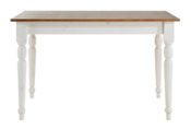 LifeStyleDesign 628062 Tisch Rimini 75 x 80 x 110 cm, kiefer massiv, weiß honig lackiert
