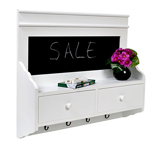 ts-ideen Regal im Landhaus Stil Notiz Tafel Küchenregal Wandregal Hänge Regal Schrank Shabby Weiß Memoboard4