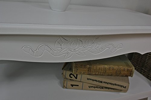 Tisch Couchtisch 88 x 44cm weiß antik barock HOLZ Landhaus Cottage NEU Beistelltisch1