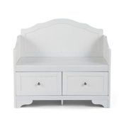 Sitzbank mit Stauraum 2 Schubladen Landhaus-Stil MDF weiß 85 cm breit