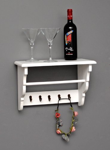 Küchenregal Küchenboard mit Handtuchhalter Landhaus Stil Wand Regal Weiß1