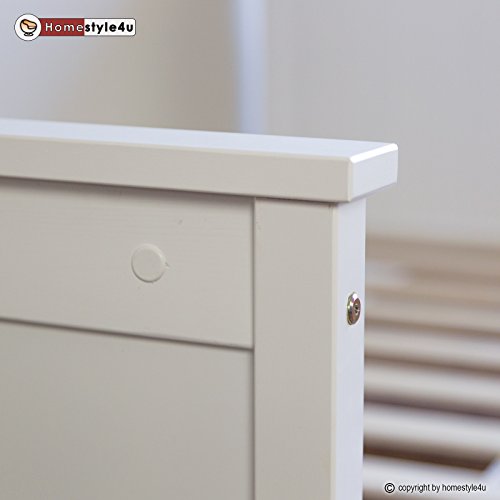 Homestyle4u Jugendbett Einzelbett Holzbett Bettgestell 90x200 weiß Tagesbett Bett Kiefer3