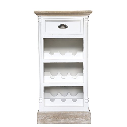 Weinregal RIVIERA weiß braun kleiner Schrank mit Weinablage Landhausstil french1