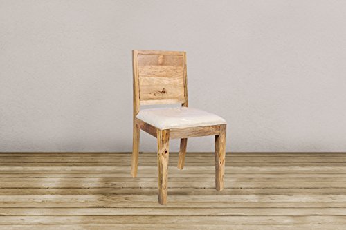 Stuhl Barletta Landhaus Stil elegant hochwertig massiv natur crémefarben rustikal