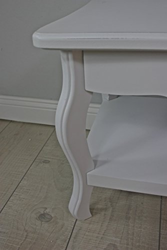 Tisch Couchtisch 88 x 44cm weiß antik barock HOLZ Landhaus Cottage NEU Beistelltisch2