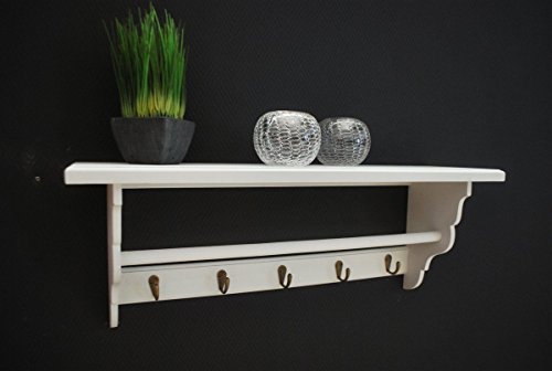 Garderobe Wandgarderobe antik weiß Landhaus Regal Ablage AD.334