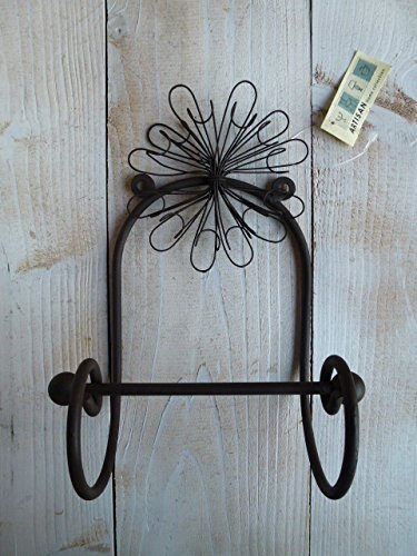 filigraner Toilettenpapierhalter Landhaus Metall braun Shabby Stil Landhaus Stil1