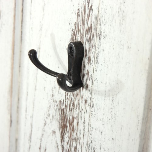 2x Garderobe Wandgarderobe Garderobenpaneel Wandhaken 109x28x3,5cm, Shabby-Look, Vintage ~ weiß3