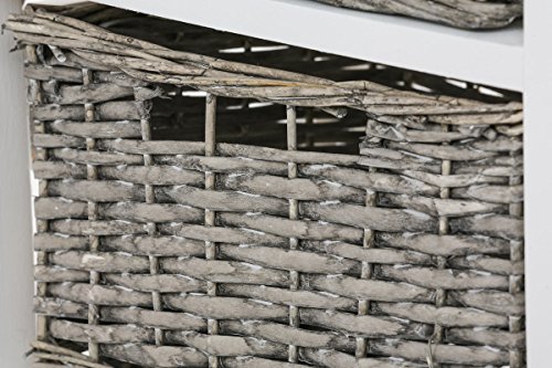 CLP 3er Korb Kommode / Telefontisch BRETO, Landhausstil, inklusive 3 Körben (Höhe: 83 cm, Breite: 41 cm, Tiefe: 30 cm) weiß6