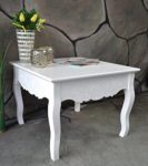 Couchtisch Beistelltisch Tisch klein antik weiß Landhaus 60 x 60 cm SP51